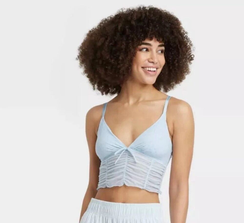 Colsie Women's Mesh Brami - Blue- Size S NWT